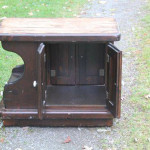 PINE CABINET HUTCH -TABLE-compact, STURDY, heavy, Solid, STORAGE!