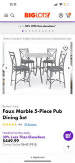 Kitchen table with four chairs