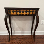 Pier1 Imports Wall Console Table Brown & Cream w/ Diamon Pattern