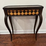 Pier1 Imports Wall Console Table Brown & Cream w/ Diamon Pattern