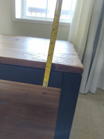 Solid wood and metal frame coffee table, 350lbs weight capacity