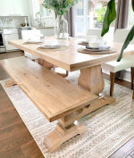 Custom Made Dining Table Solid Wood Modern Rustic Set Bench handcrafte
