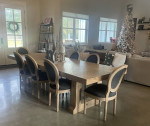 Custom Built Dining Table Solid Wood Modern Rustic Set Bench Round