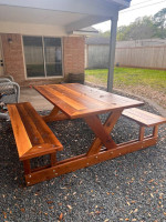 Custom Built Dining Table Solid Wood Set Bench Modern Rustic Round