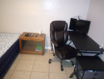 Table chair cabinet 55-in TV
