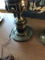 (2) Vintage Stiffel Acanthus leaf table lamps A172