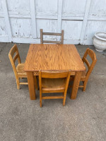 Beautiful Oak Kids Table with 4 Chairs