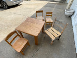 Beautiful Oak Kids Table with 4 Chairs
