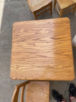 Beautiful Oak Kids Table with 4 Chairs