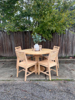 Hand Built Dining Table Modern rustic Set Solid Wood Bench Farmhouse