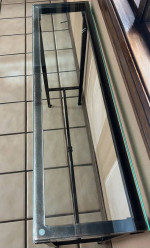 High Quality Bronzed Finish Metal Frame Console Table with Thick Glass Top