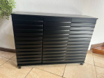 NEW - BLACK WOOD  CONSOLE  CABINET TABLE