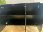 NEW - BLACK WOOD  CONSOLE  CABINET TABLE