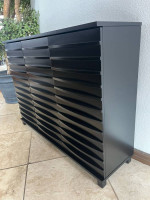 NEW - BLACK WOOD  CONSOLE  CABINET TABLE