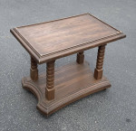 Vtg Mid Century Faux Wood 2 Tier Side End Bar Tea Cart Rolling Table