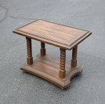 Vtg Mid Century Faux Wood 2 Tier Side End Bar Tea Cart Rolling Table