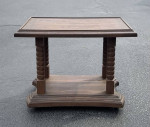 Vtg Mid Century Faux Wood 2 Tier Side End Bar Tea Cart Rolling Table