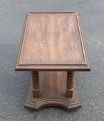 Vtg Mid Century Faux Wood 2 Tier Side End Bar Tea Cart Rolling Table