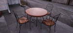 Kitchen/Dining Room Wood/Iron Table & Chair Set... very nice.......