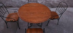 Kitchen/Dining Room Wood/Iron Table & Chair Set... very nice.......
