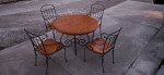 Kitchen/Dining Room Wood/Iron Table & Chair Set... very nice.......