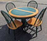 Green Country Style Pedestal Table Set