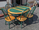 Green Country Style Pedestal Table Set
