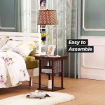 Brightech End Table 56 in Havana Brown w/ Built-In LED Lamp Brown Shad
