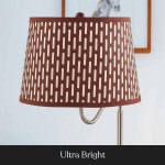 Brightech End Table 56 in Havana Brown w/ Built-In LED Lamp Brown Shad