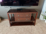 wood console entertainment table stand