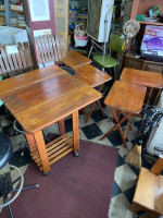 Dropleaf bar table with TV tray set