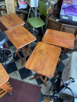 Dropleaf bar table with TV tray set