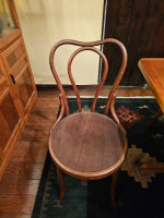 Woodgrain Dining Table with Lighted China and Chairs