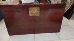MOVING SALE! VINTAGE MAHOGANY PALM LAQUERED STORAGE CHEST COFFEE TABLE