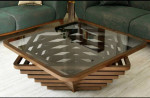 Mid Century Wood Coffee Table - Natural Walnut - Wood Art