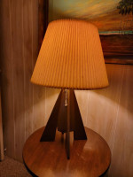 Mid Century Atomic Rocket Table Lamp with Shade
