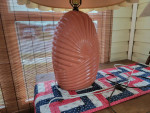 2 Orange Ceramic Table Lamps With Shades