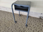 Vintage Industrial Metal Night Stand Rolling Table