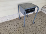 Vintage Industrial Metal Night Stand Rolling Table