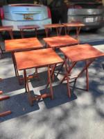 5-Piece TV Snack Solid Wood Table