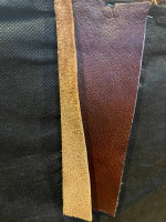 Leather & Chenille Ottoman / Coffee Table with Storage
