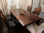 Dining room table with 6 chairs + bench