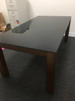 Dining Room Table with Black glass top