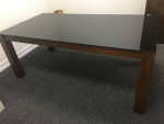 Dining Room Table with Black glass top
