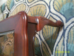 CHERRY WOOD AND BEVELED GLASS COFFE TABLE