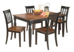 Woodanville 5 pcs tow-tone finish Dining Table and 4 Chairs