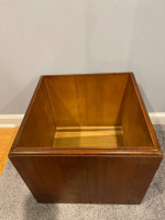 Mid Century Lane Walnut Game Cube Storage Stool Coffee Table Ottoman