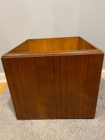Mid Century Lane Walnut Game Cube Storage Stool Coffee Table Ottoman