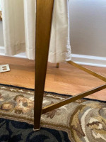 Marge Carson Gold Metal Glass Side End Accent Table