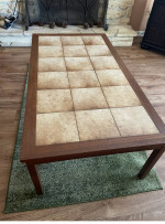 Teak and Tile Coffee Table